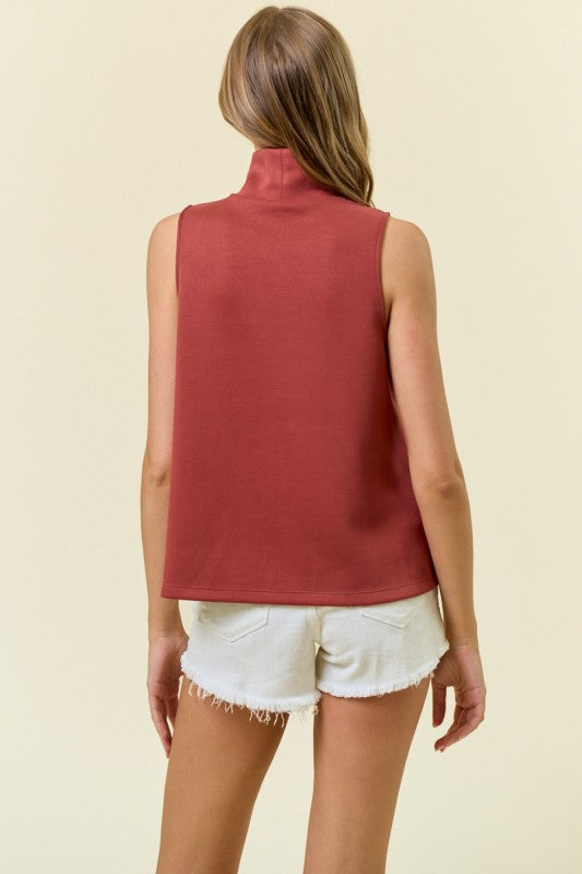 Terra Cotta Pintuck A-Line Tank