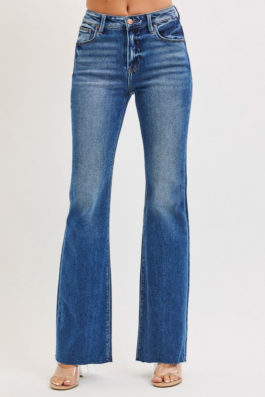 Risen High Rise Flare Jeans