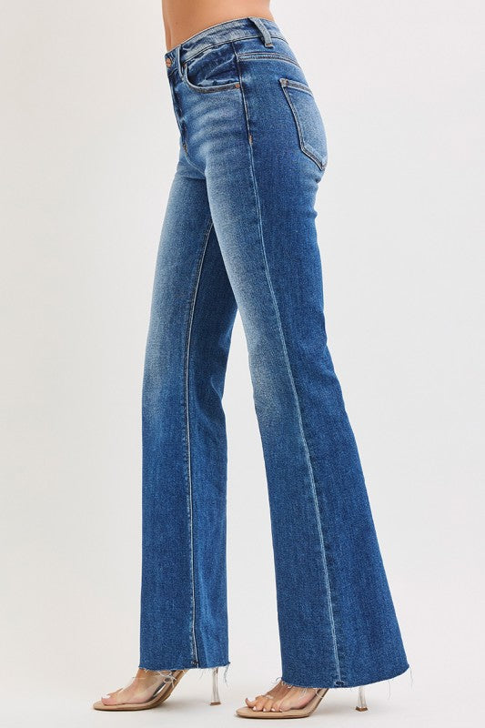 Risen High Rise Flare Jeans