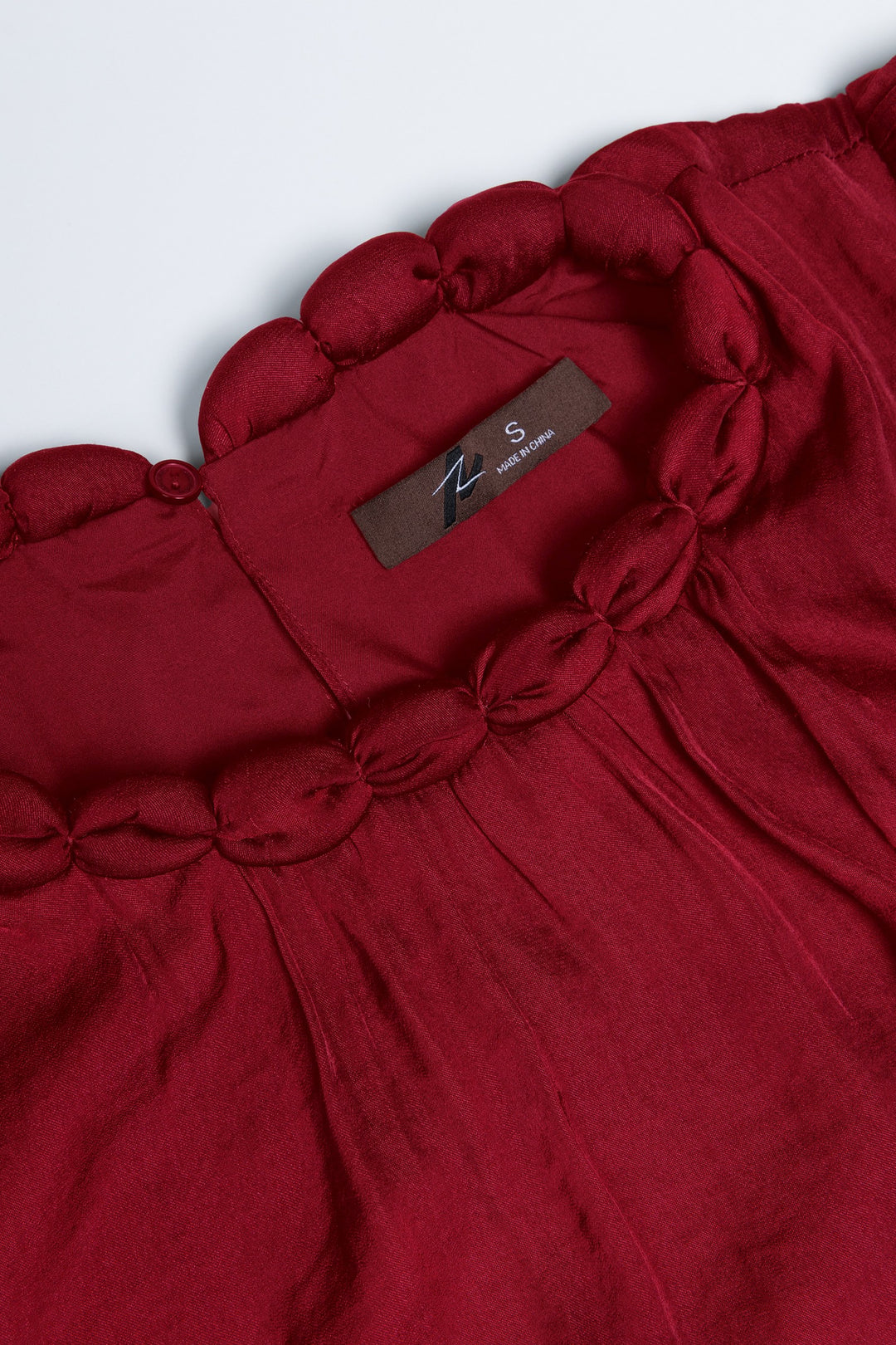Crimson Red Accent Neck Blouse