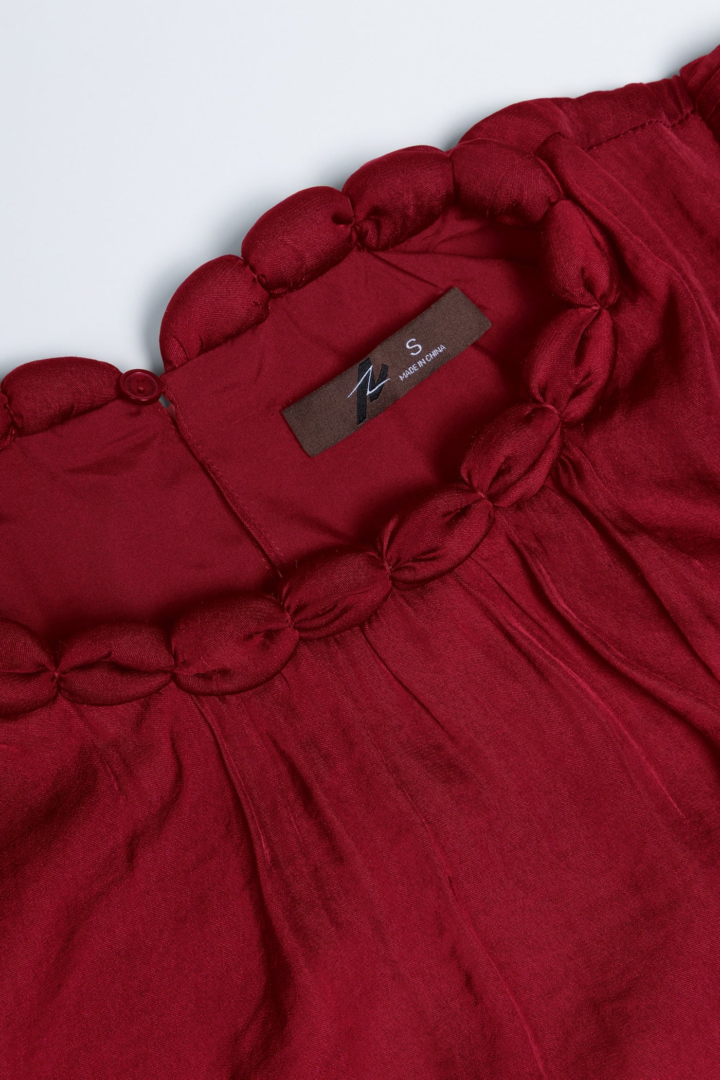Crimson Red Accent Neck Blouse