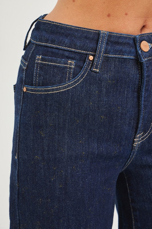 Risen Dark High Rise Wide Leg Jeans