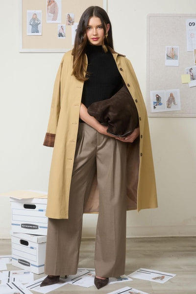 Khaki Corduroy Button Down Coat