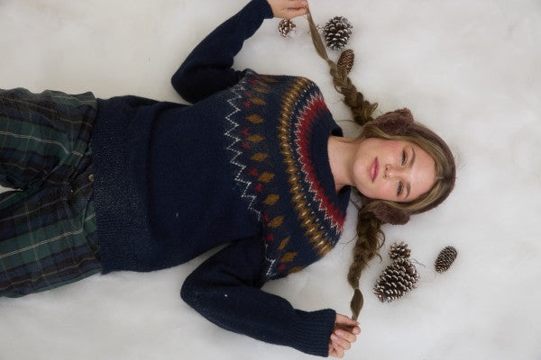 Navy Fair Isle Knit Sweater