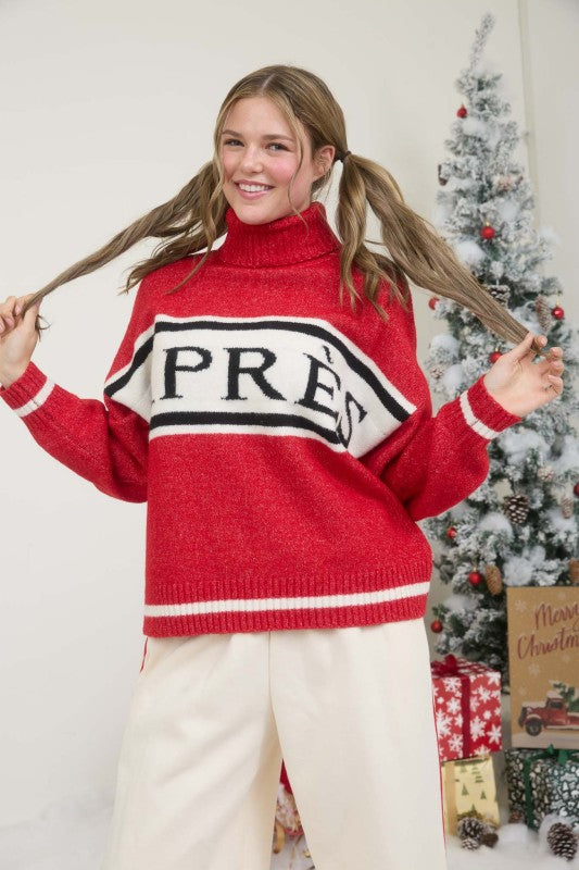 Red Apres Turtleneck Sweater