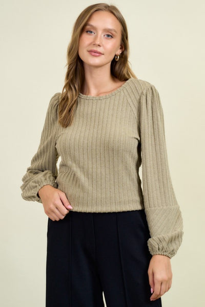 Mushroom Textured Knit Top