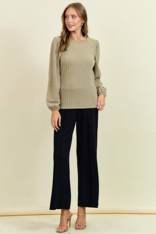 Mushroom Textured Knit Top