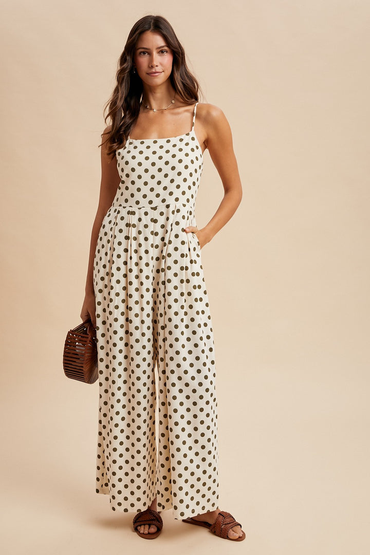 Polka Dot Tank Wide Leg Jumpsuit