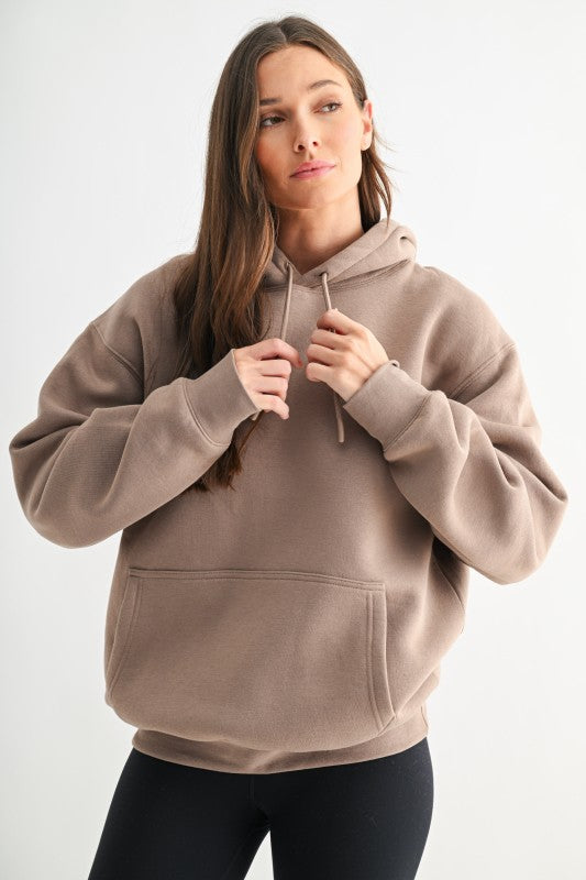 Silken Taupe Drop Shoulder Hoodie