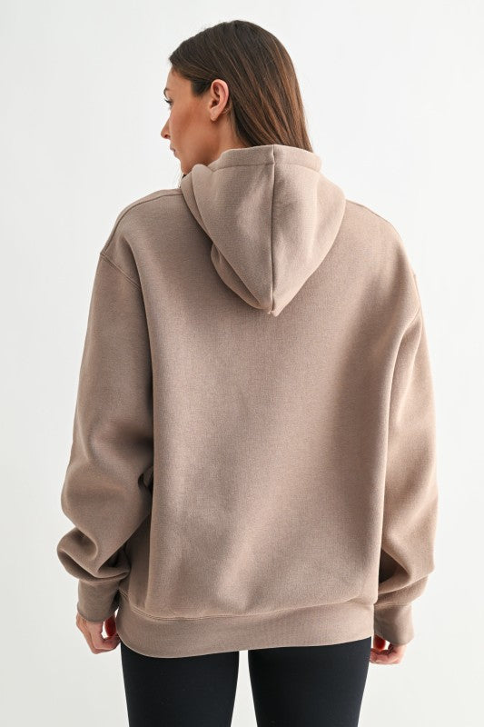 Silken Taupe Drop Shoulder Hoodie