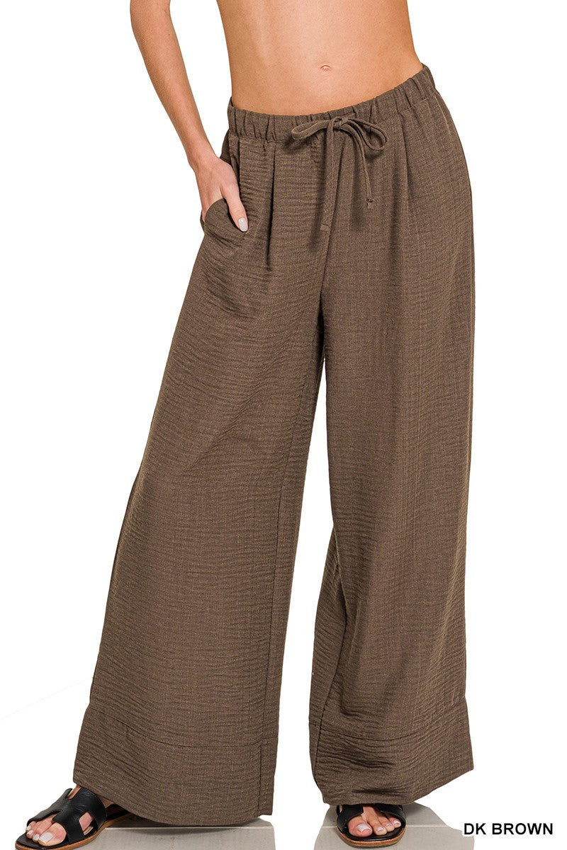 Chocolate Woven Airflow Pants