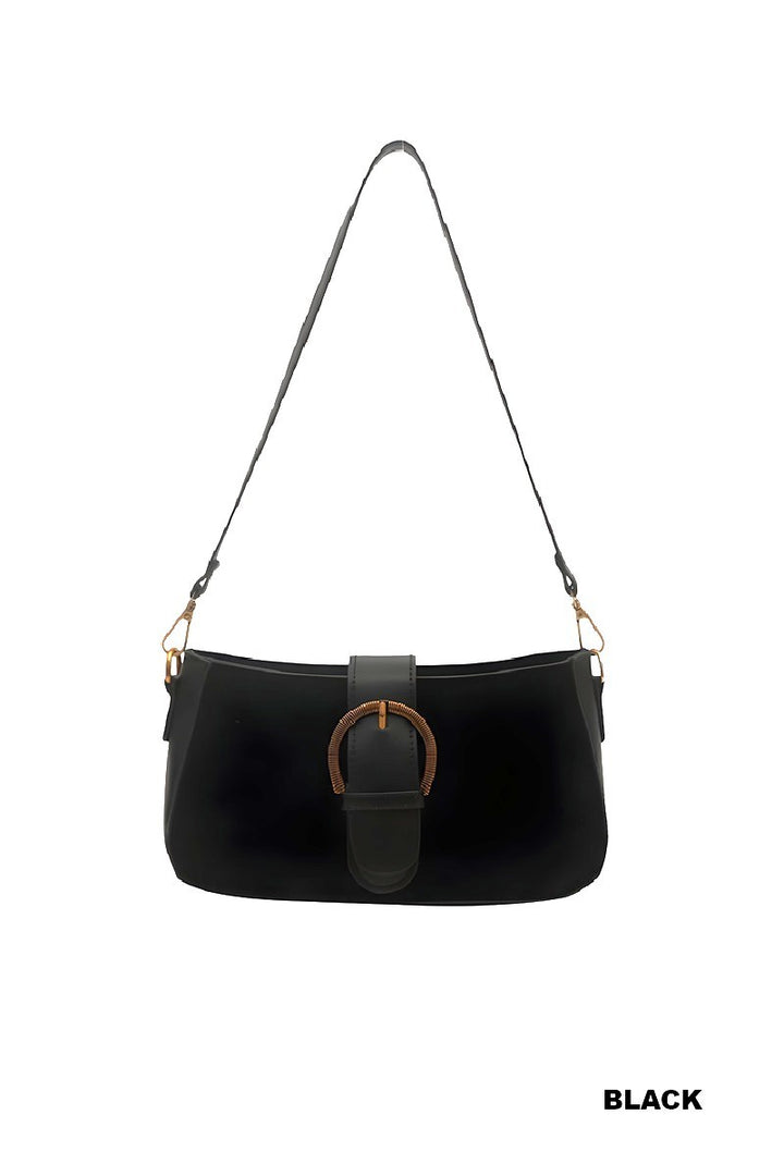 Black Suede Retro Buckle Bag