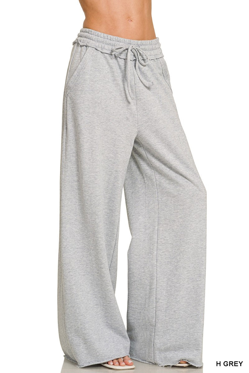 Heather Grey Wide Leg Sweatpants