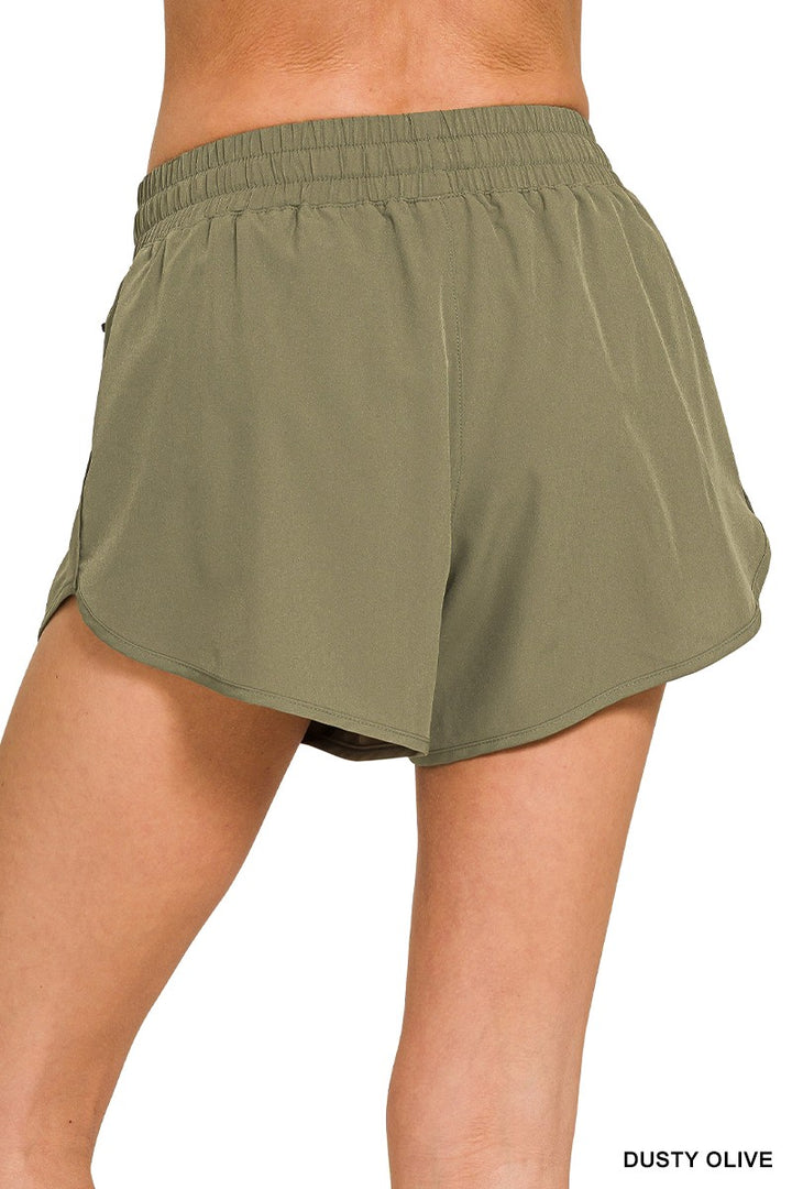 Dusty Olive Woven Lined Shorts
