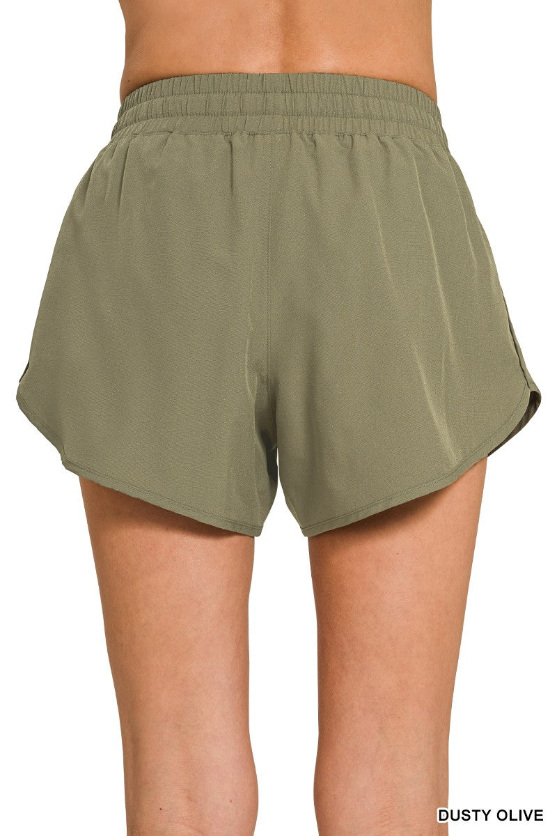 Dusty Olive Woven Lined Shorts