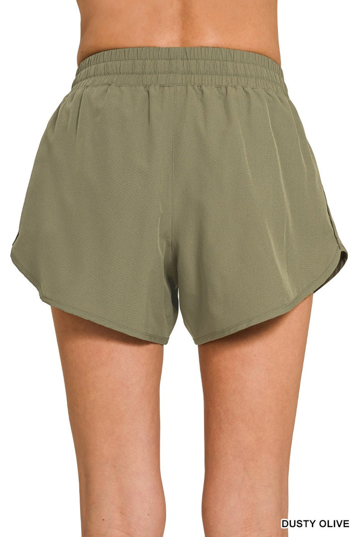 Dusty Olive Woven Lined Shorts