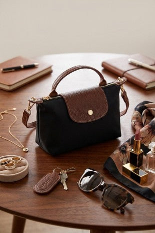 Black Color Block Mini Handbag