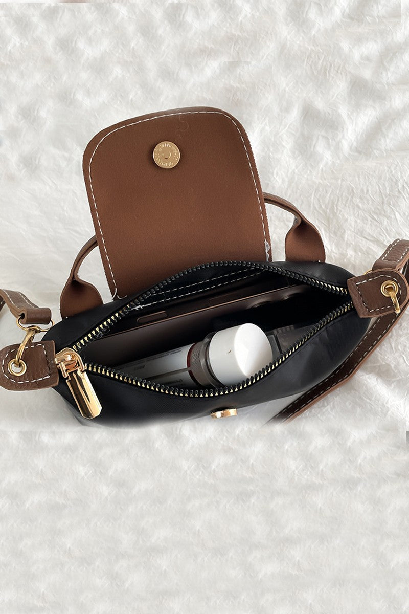 Black Color Block Mini Handbag