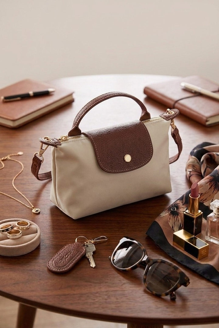 Ivory Color Block Mini Handbag