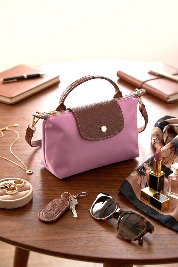 Pink Color Block Mini Handbag