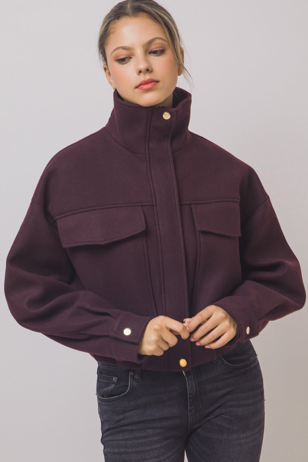 Burgundy Utility Jacket
