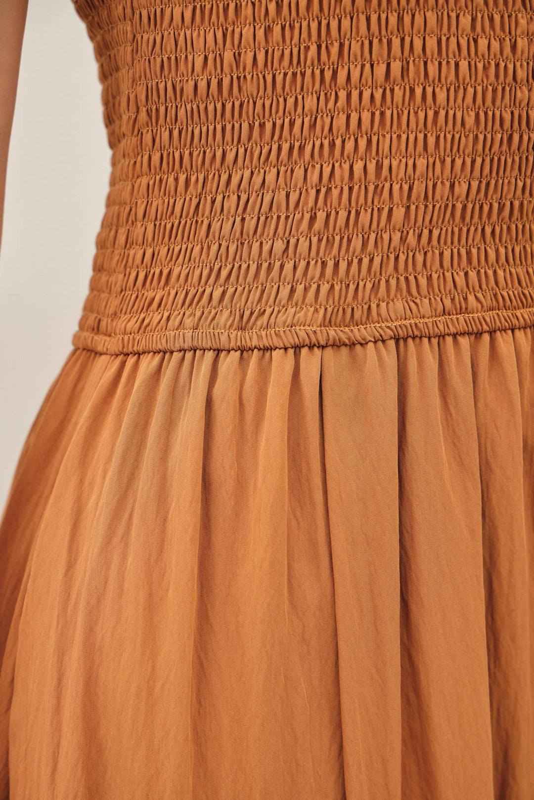 Terracotta Smocked Tank Midi Dress