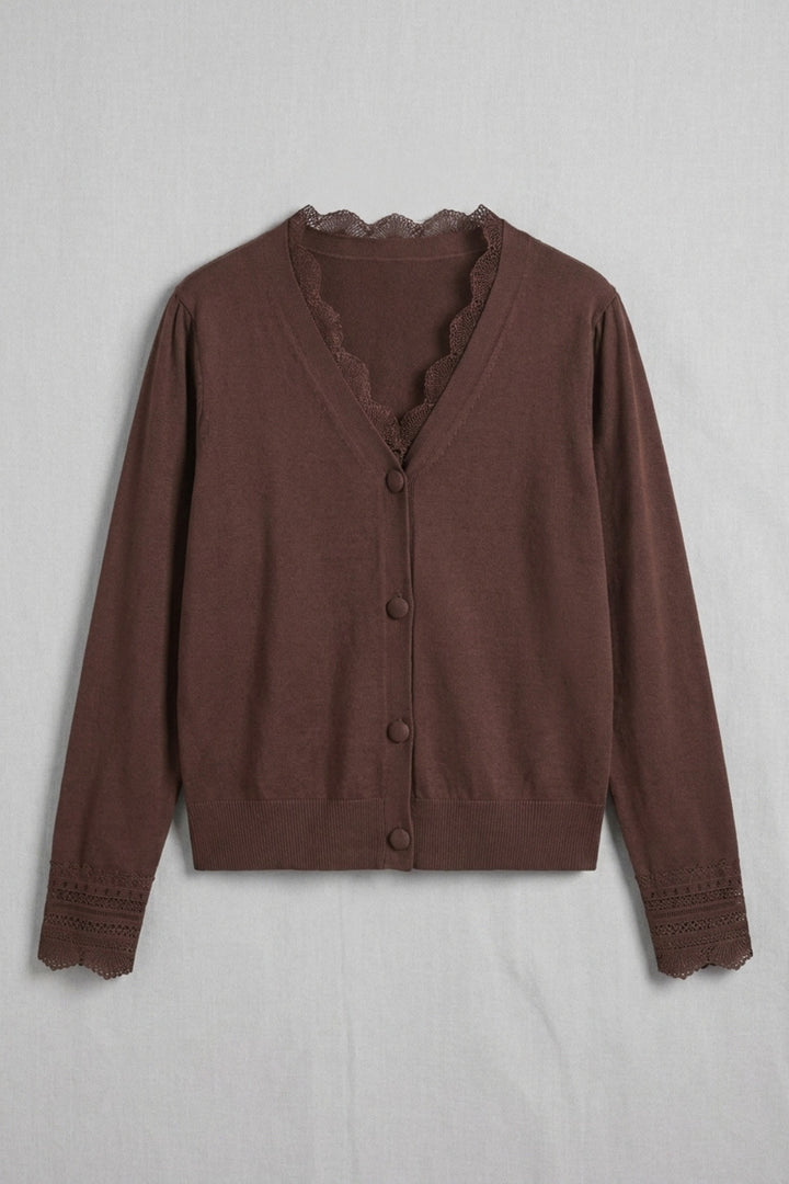 Chocolate Lace Knit Cardigan
