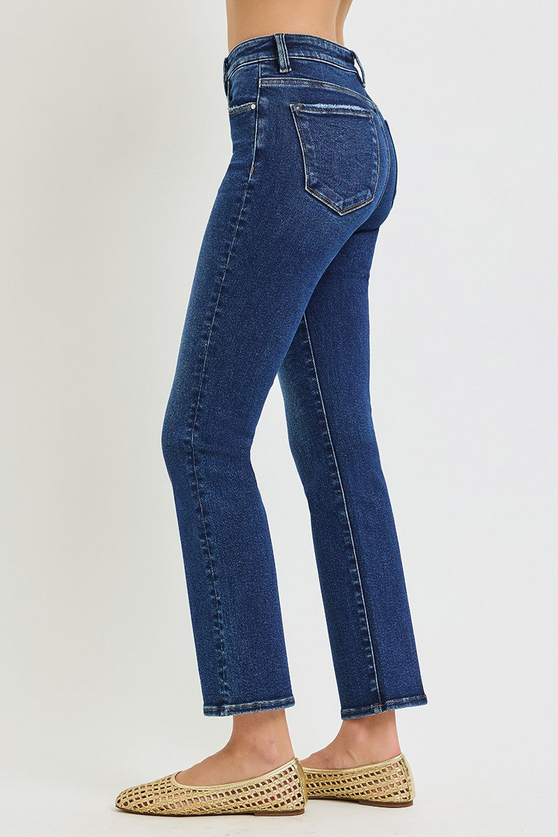 Risen Dark Mid Rise Slim Ankle Jeans