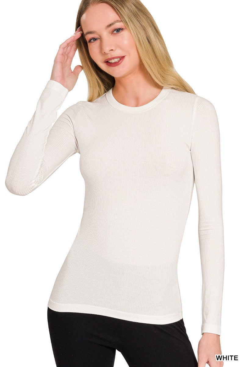 White Fitted Round Neck Tee