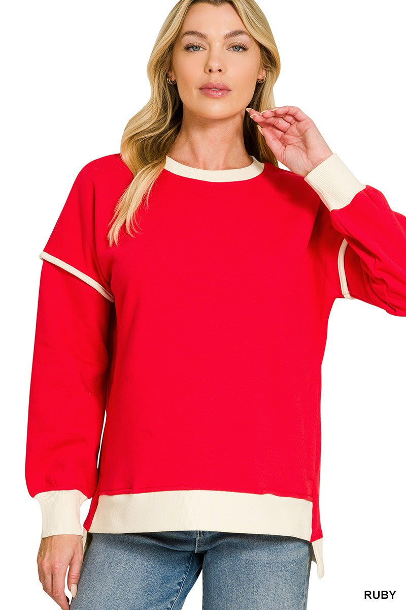 Ruby Trim Piping Sweatshirt