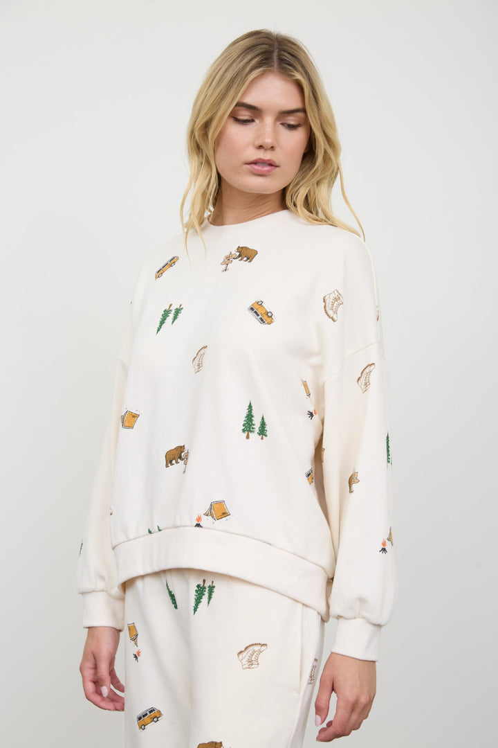 Camping Long Sleeve Knit Top