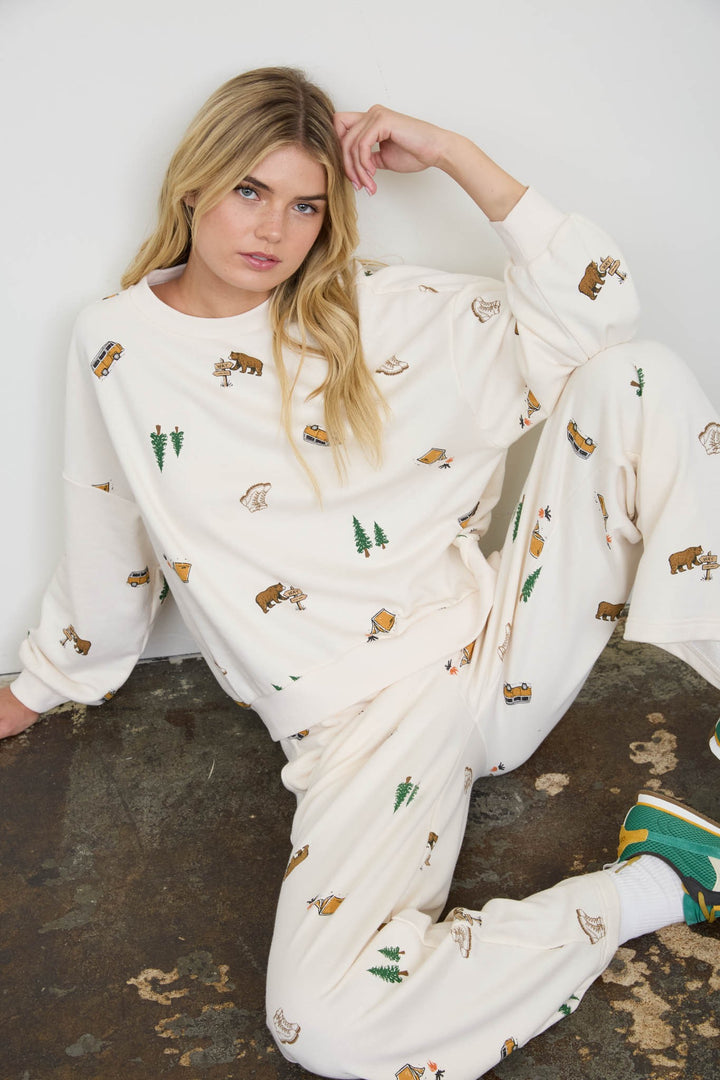 Camping Long Sleeve Knit Top