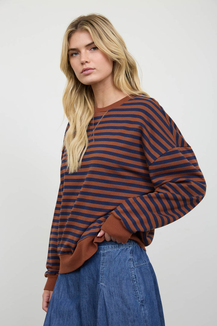 Rust Stripe Long Sleeve Knit Top