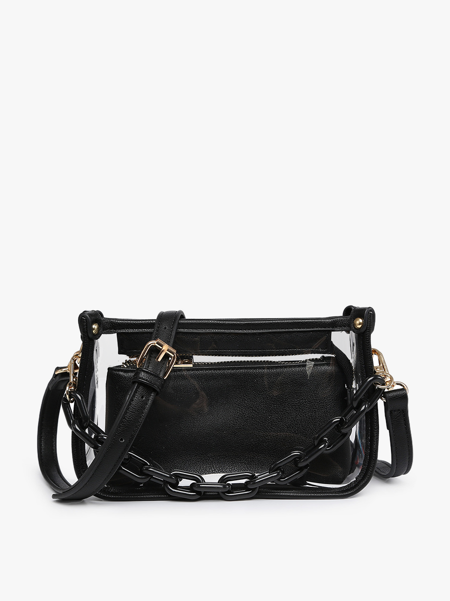 Jessica Black Clear Crossbody