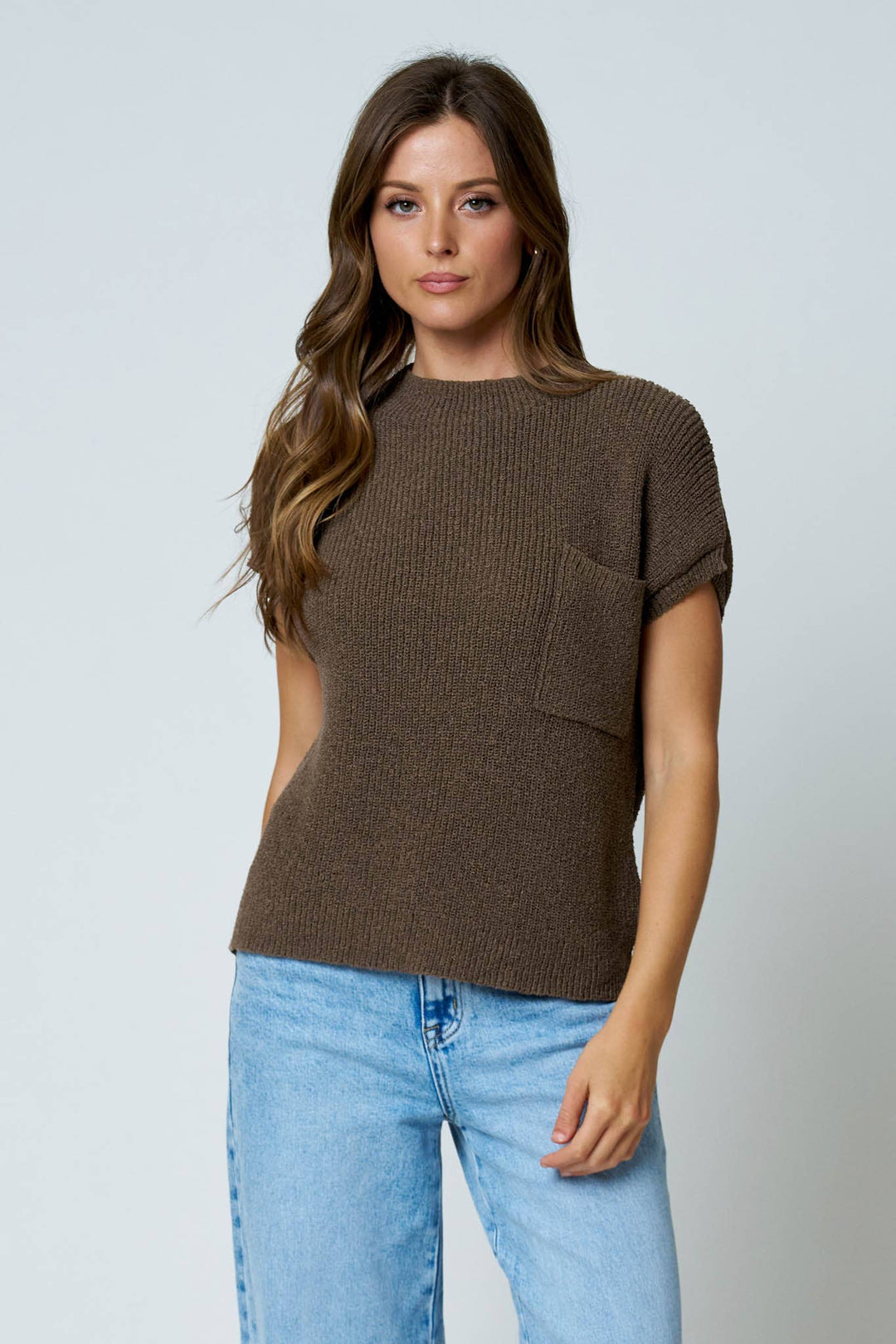 Light Mocha Short Sleeve Sweater