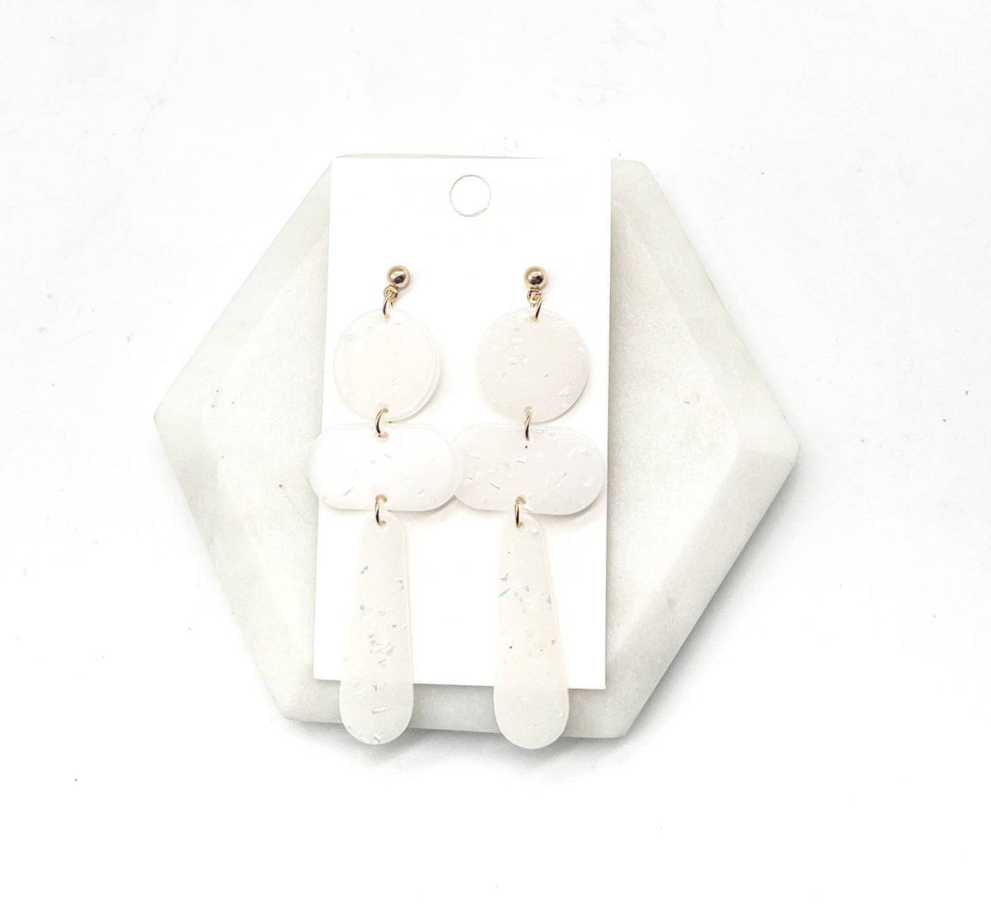 White Glitz Mod Earrings