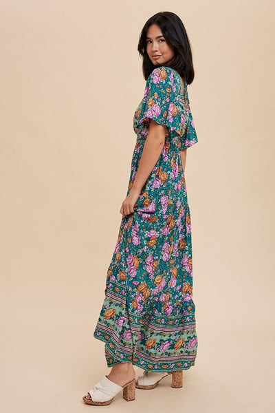 Sarah Emerald Floral Maxi Dress