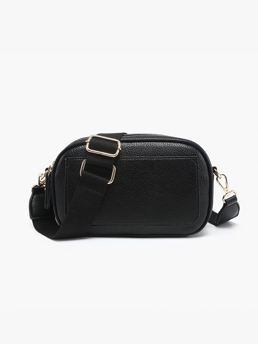 Sky Black Dual Zip Crossbody