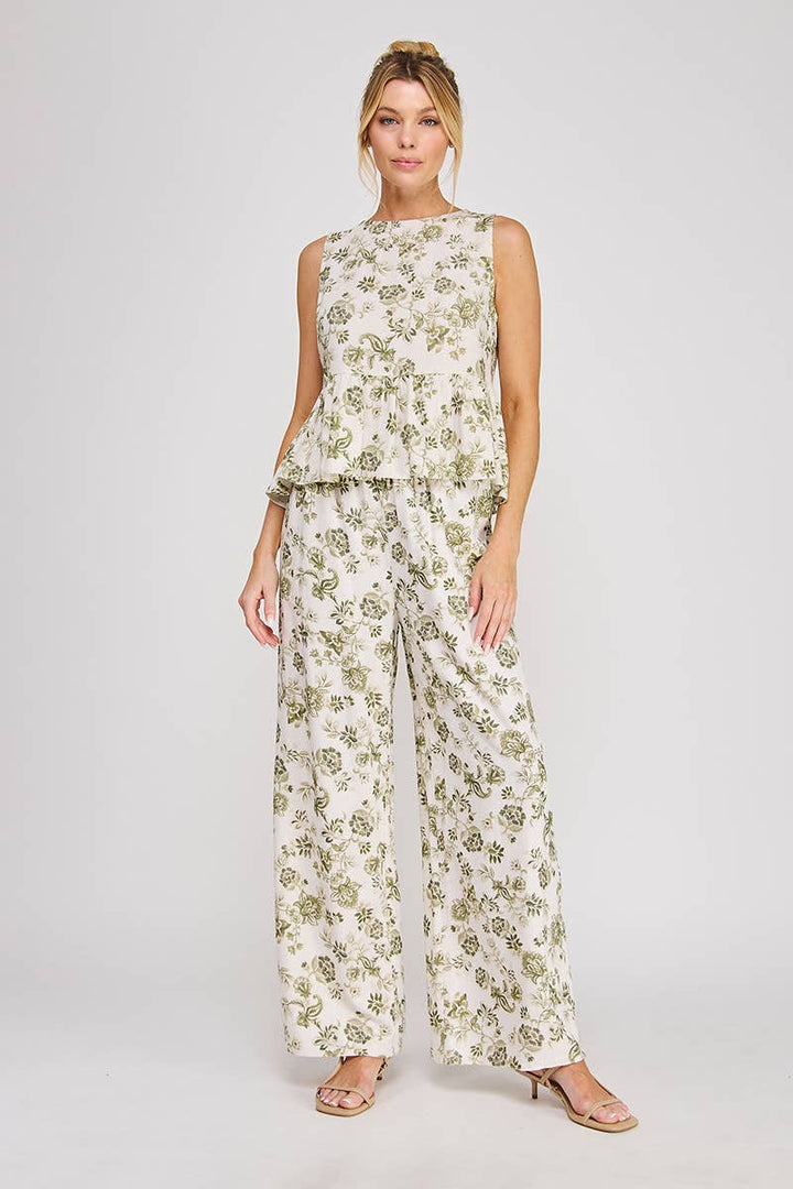 Olive Soft Linen Sleeveless Top