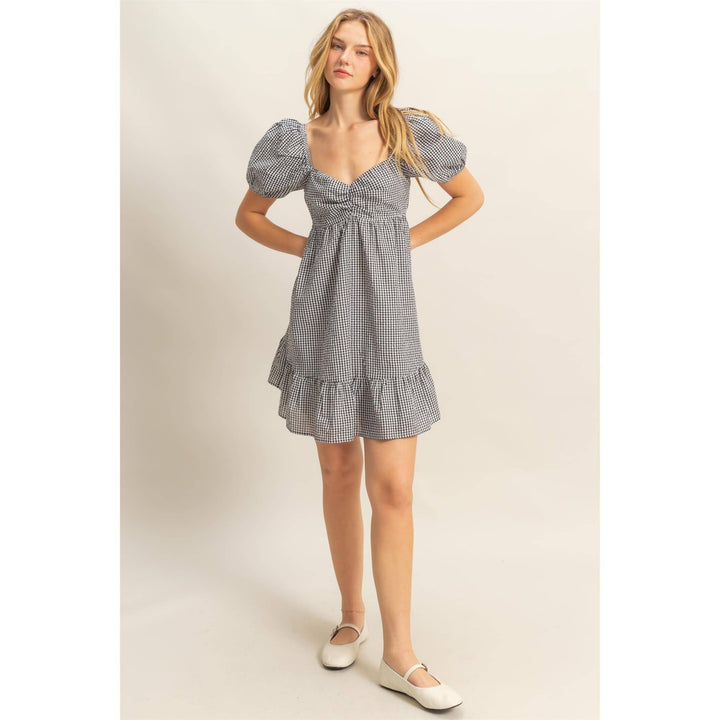 Black Gingham Seersucker Dress