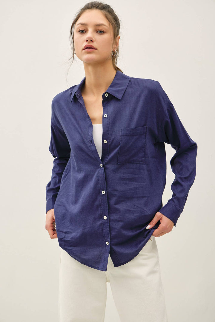 Indigo Oversized Classic Shirt