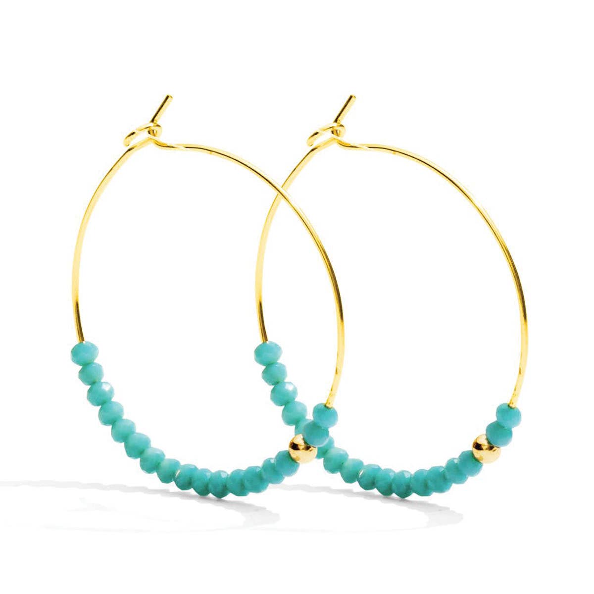 Aqua Delicate Crystal Hoops