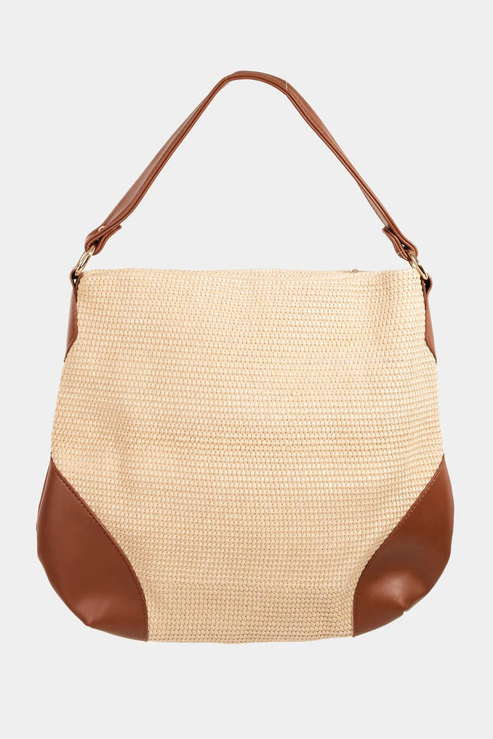 Brown Braided Square Shoulder Bag