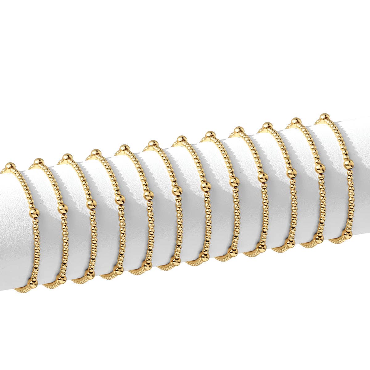 Gold Bead Stretch Bracelets