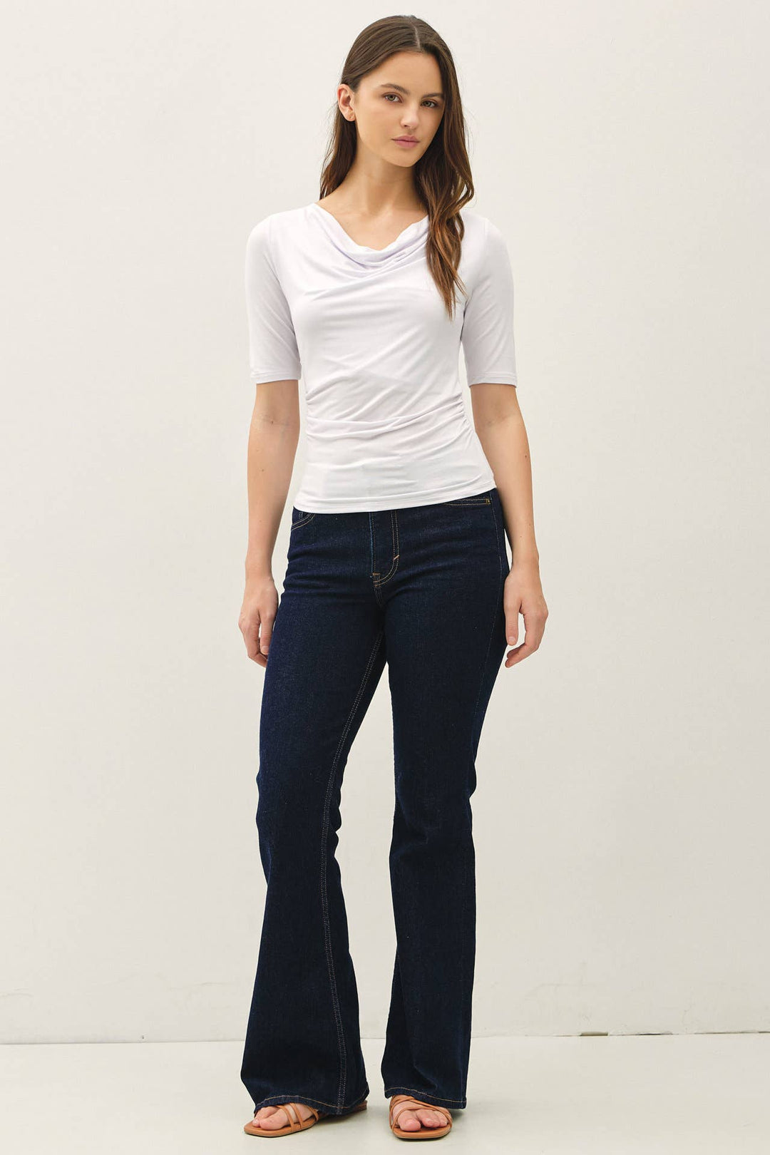 Off White Cowl Neck Top