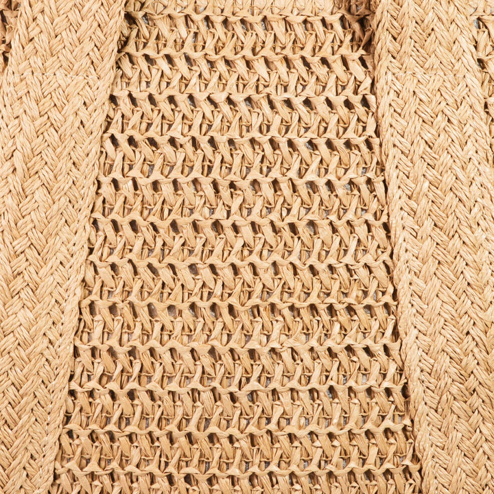 Khaki Straw Knit Tote Bag