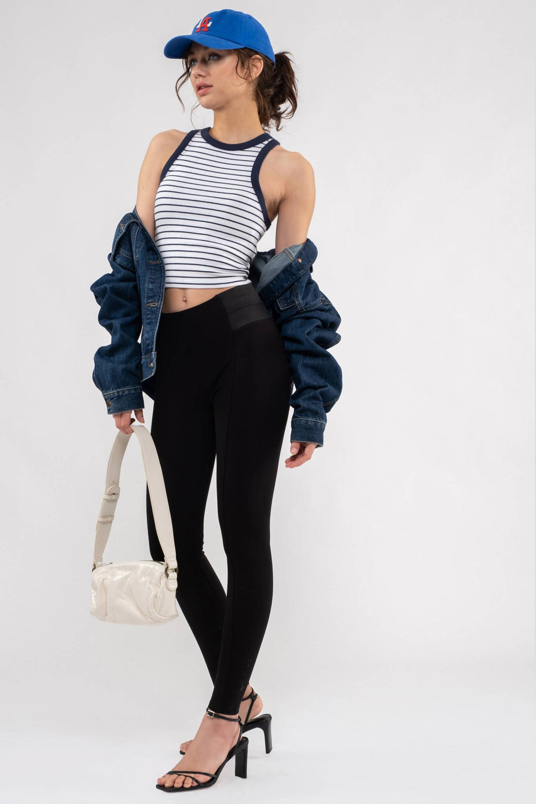 Black Side Elastic Skinny Pants