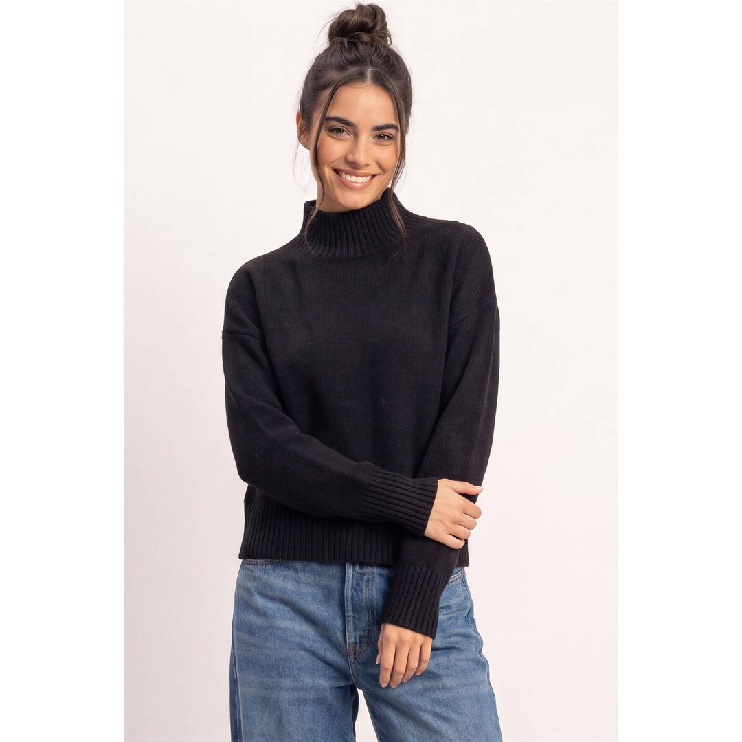 Black High Neck Sweater