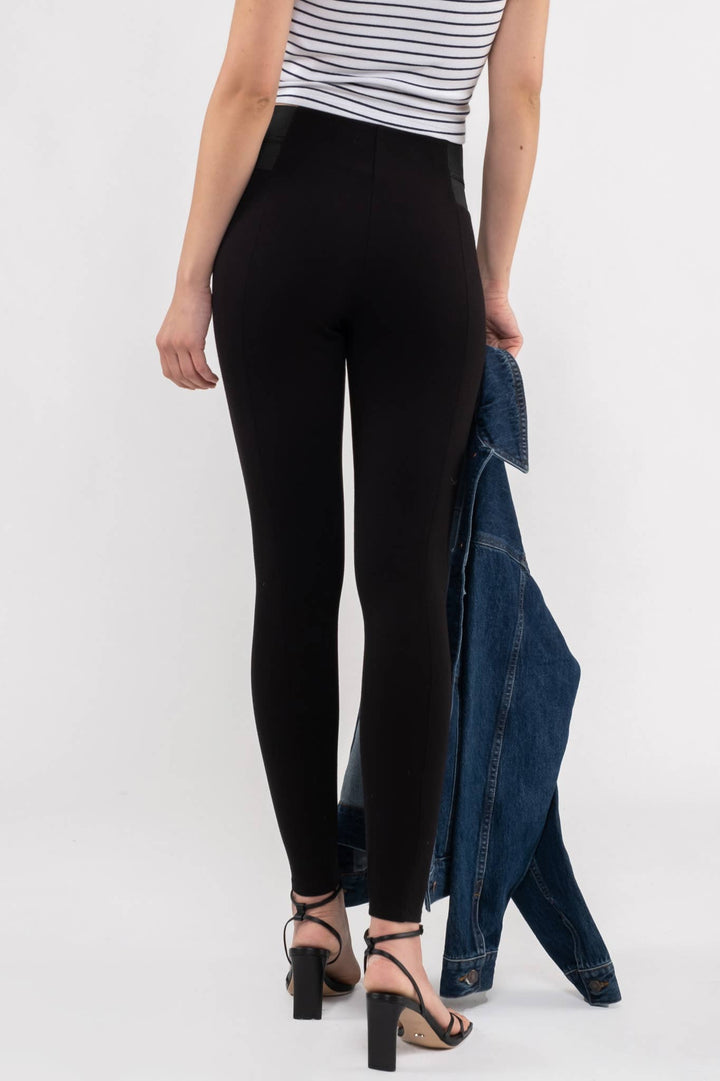 Black Side Elastic Skinny Pants