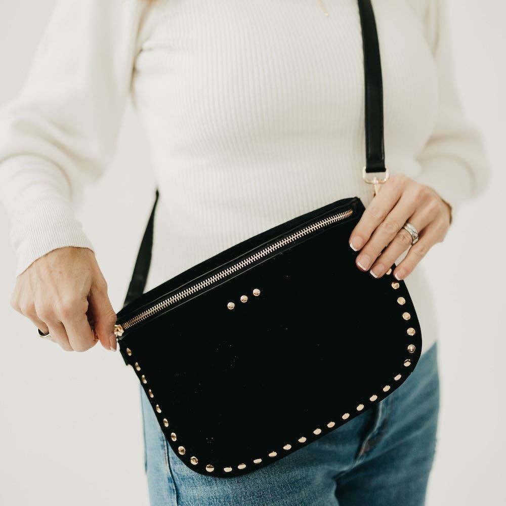 Sabrina Studded Suede Bum Bag : Oat